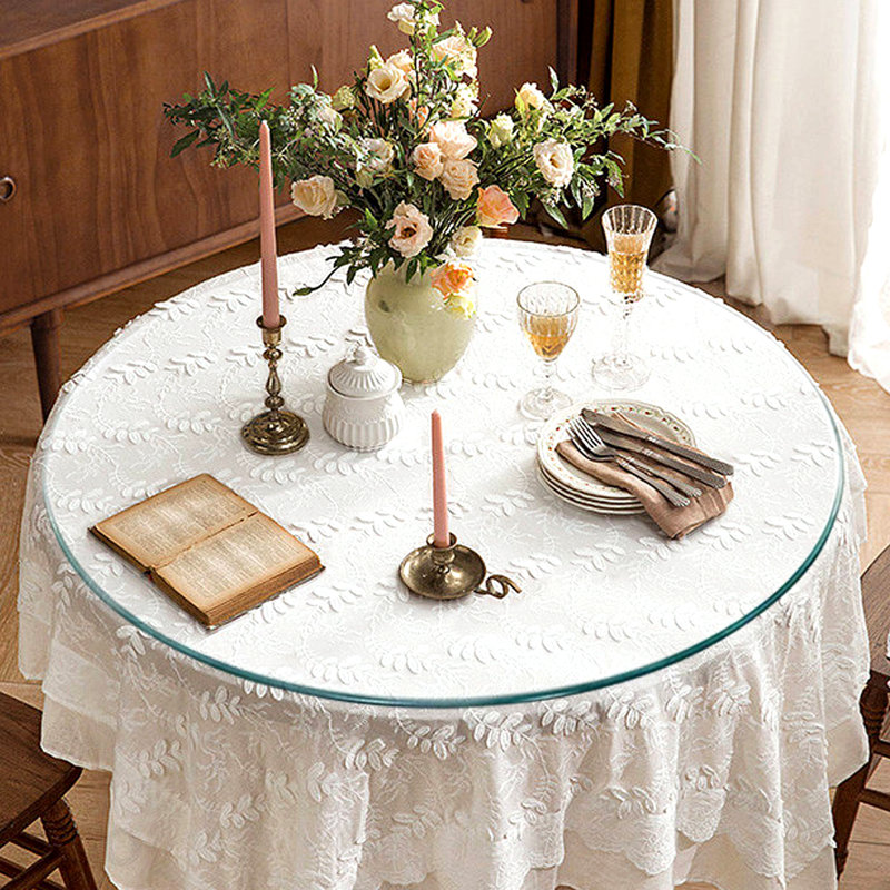 Taille: 42,13 po. Plateau en verre seulement. Plateau de table en verre trempé.