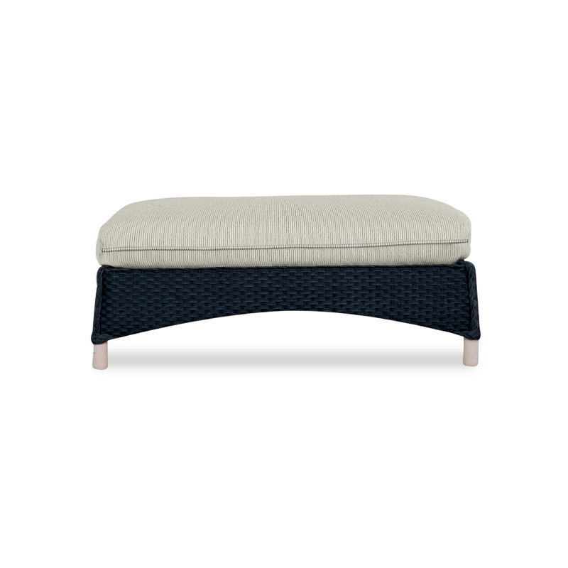 Mandalay Outdoor Ottoman, Callen Celadon, Ebony