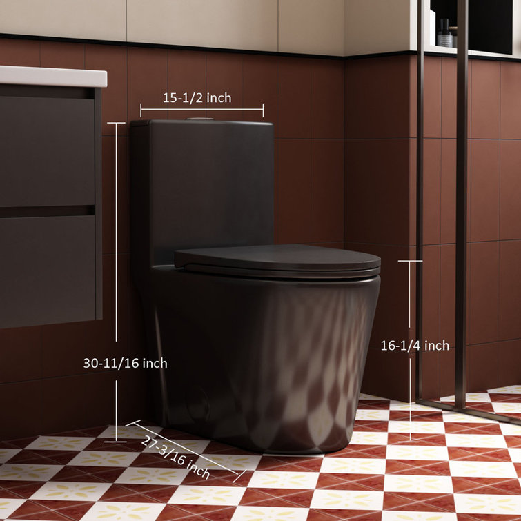 Modern One Piece Toilet,Elongated Toilet Power Dual Flush 1.1/1.6 GPF,Comfortable Seat ADA Height