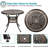 35.4" W Round Outdoor Bstro Coffee Table with Umbrella Hole
