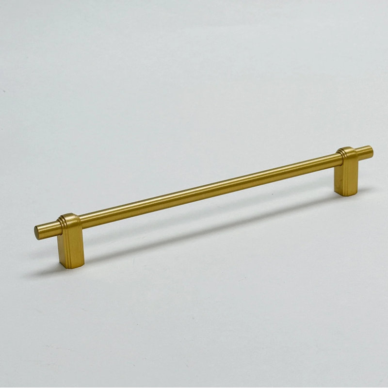 Satin Brass Elliott 8-13/16" Centers Solid Brass Drawer Pull, 12-5/8" Centers