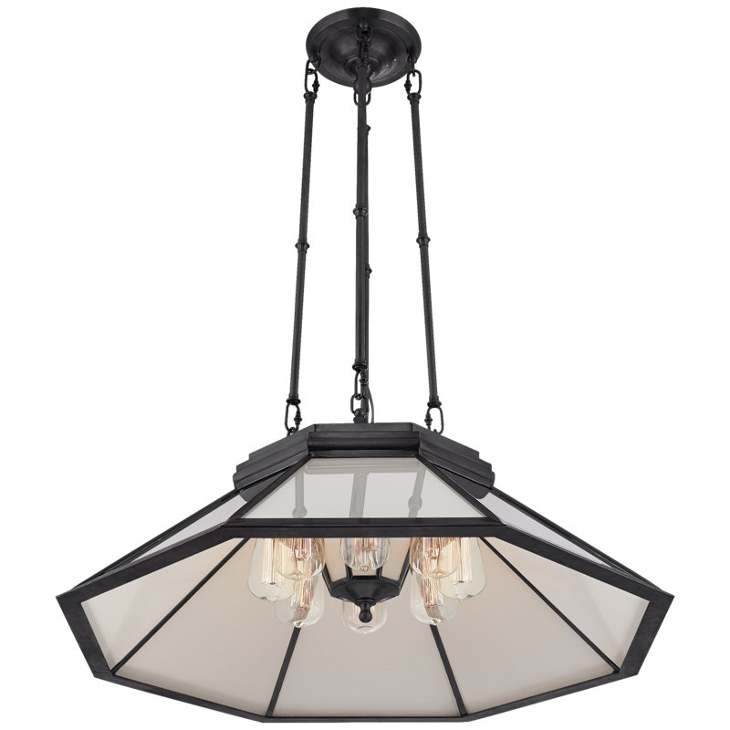 Ralph Lauren Rivington 8 Light Medium Pendant, Bronze, White Glass