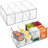 Sorbus Clear Plastic Storage Bins with Dividers - 2 Pack
