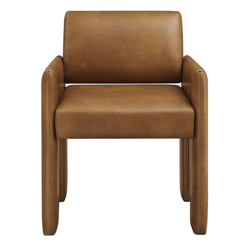 Daven Vegan Leather Dining Armchair In Canyon, Canyon