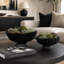 Bols décoratifs cannelés en métal pour la décoration intérieure - style moderne avec attrait texturé pour comptoir de cuisine - ensemble de 2, 14 po, 11 po, noir