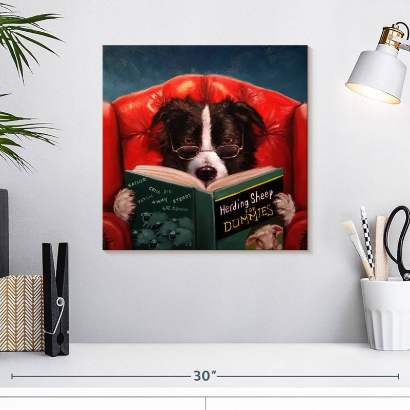Brampt Reading Herding Sheep, 16" H x 16" W