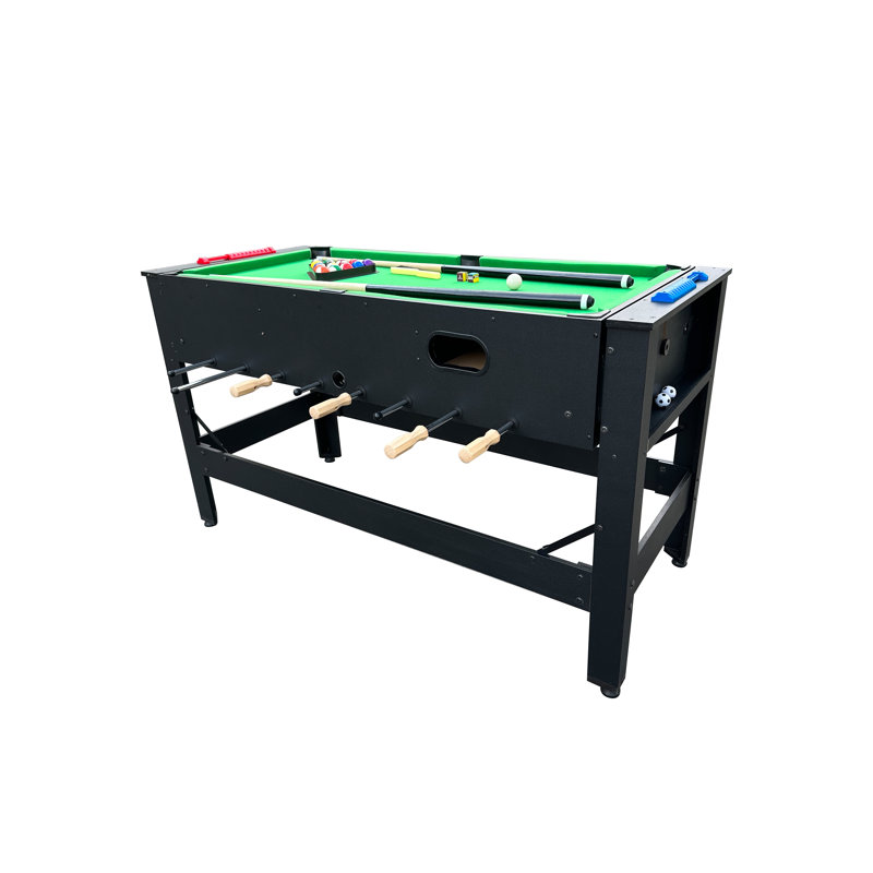 Black 48" 2-in-1 Foosball and Pool Game Table