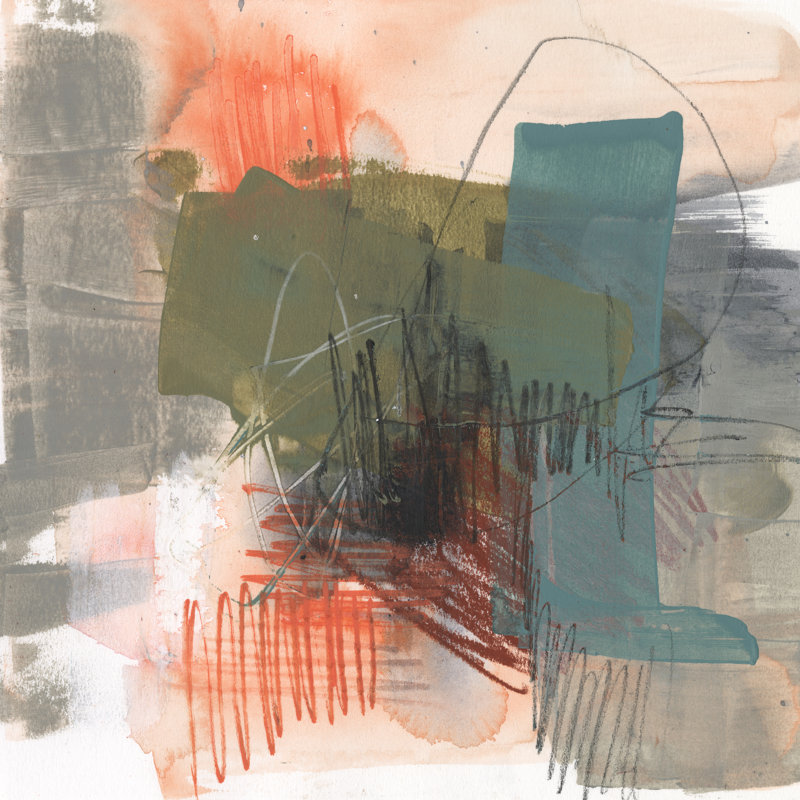 Central Fuse II by Jennifer Goldberger - Wrapped Canvas Painting, 30cm H x 30cm W