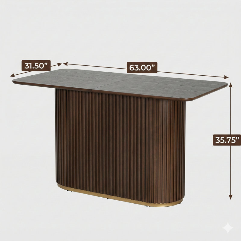 Table à hauteur de comptoir de 63 pouces au fini noyer