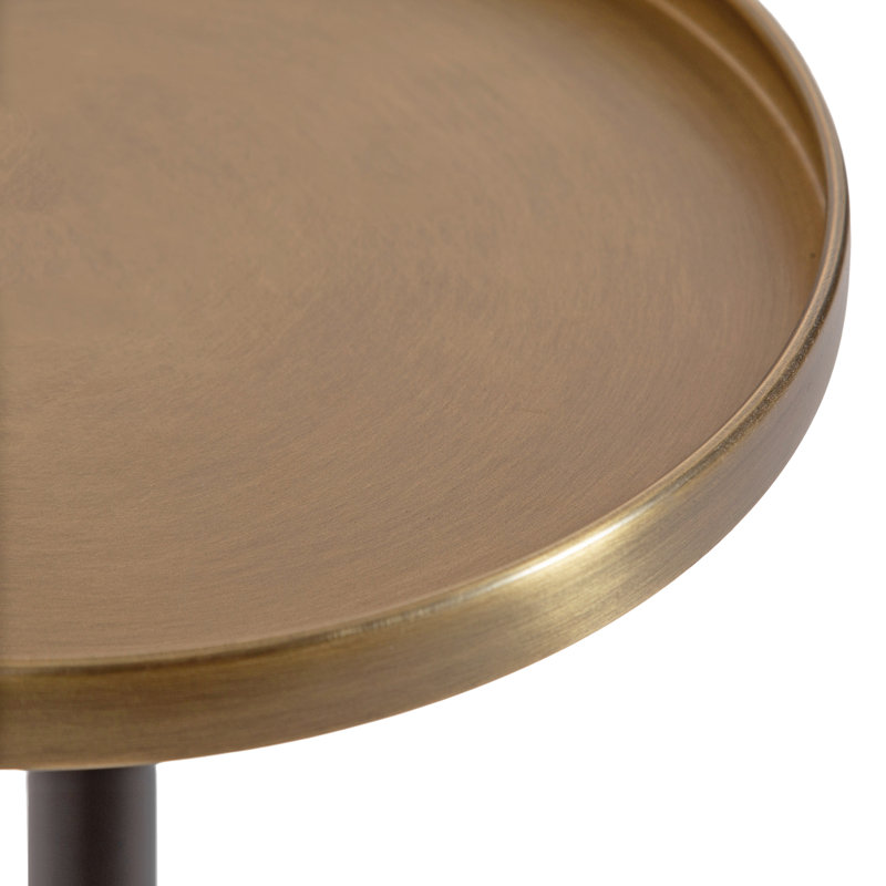 Roene Pedestal End Table, 22" H x 10" W x 10" D, Gold/Black