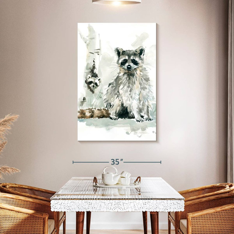Brampt Raccoon And Baby, 48" H x 32" W