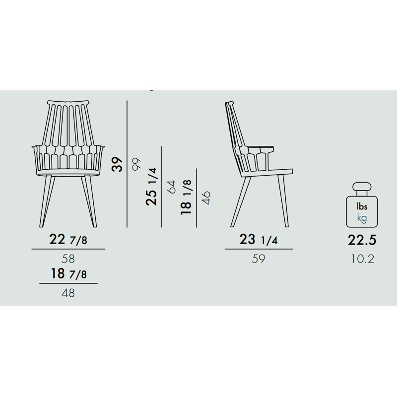 Comback 18.11'' H Armchair, Orangy Red/Oak