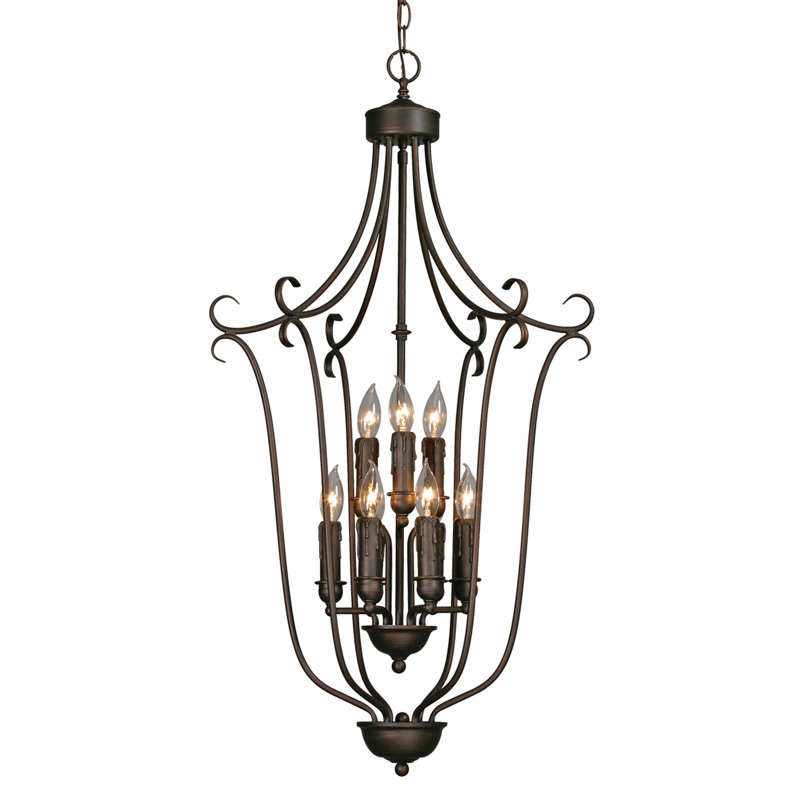 Audres 9 - Light Dimmable Empire Chandelier, Rubbed Bronze