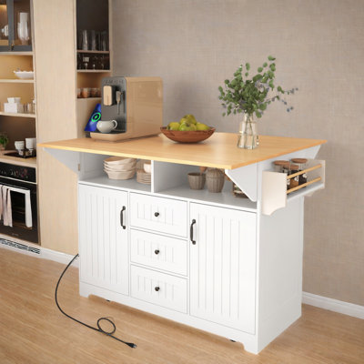 Caye Wood Kitchen Cart