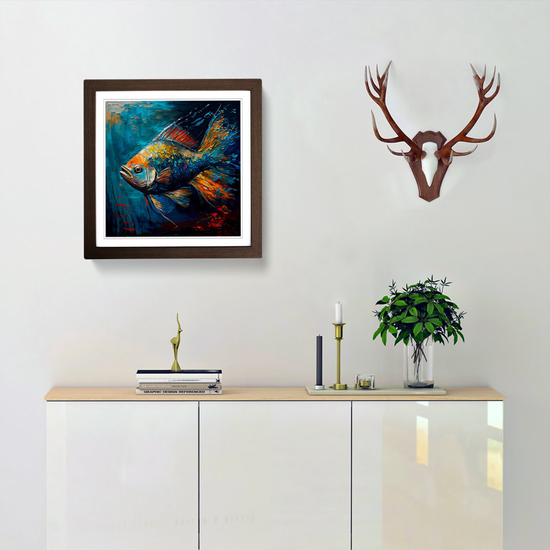 Single Picture Frame Print on Wood, Walnut