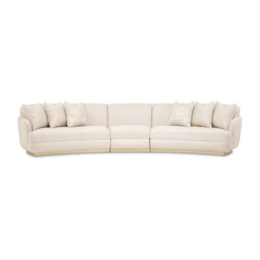 Bonita Ivory Boucle 3-Piece Curved Sectional – Texas Furniture