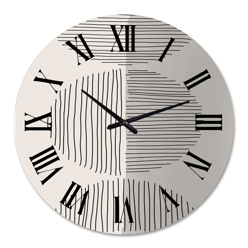 Minimal Geometric Lines and Circle VII - Horloge murale moderne, Médium