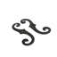 Paire de quincaillerie pour volets en forme de S en noir vintage (paquet de 4)