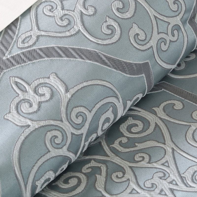 Édredon bleu grand 12 pièces - Draps de coton Opulence de luxe spectaculaire, Édredon pour grand lit + 11 pièces supplémentai