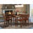 5 Piece Counter Height Pub Set Includes a Square Dining Table with Butterfly Leaf and 4 Dining Room Chairs, Mahogany-70367494-31151065-49666502