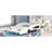 Twin Size Race Car-Shaped Platform Bed With Wheels, White