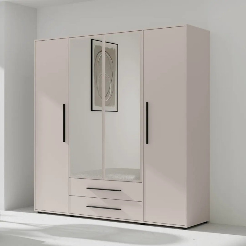 Sunde Manufactured Wood Wardrobe,  Cashmere