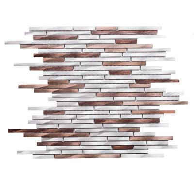 Victory 12" x 12" Metal Glass Linear Mosaic Wall Tile