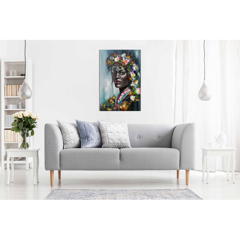 African American Painting Abstract Style - Wrapped Canvas Painting, 31cm H x 20cm W