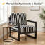 Chaise d'appoint Mid-Century moderne à rayures avec structure en chêne noir
