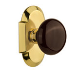 Cottage Plate with Brown Porcelain Door Knob