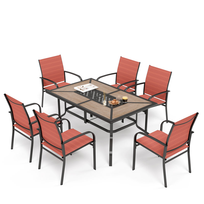 6 - Person Patio Dining Set with Rectangular Table