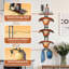 Cowboy Hat Rack For Wall, Hat Organizer For Baseball Caps, 3 Pieces Western Hats Hangers Holder With 2 Hooks, Rustic Wood Display Stand With Storage For Fedora,Sun Hats