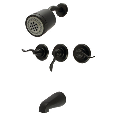 Robinet de baignoire et douche à trois poignées Kingston Kingston NuWave