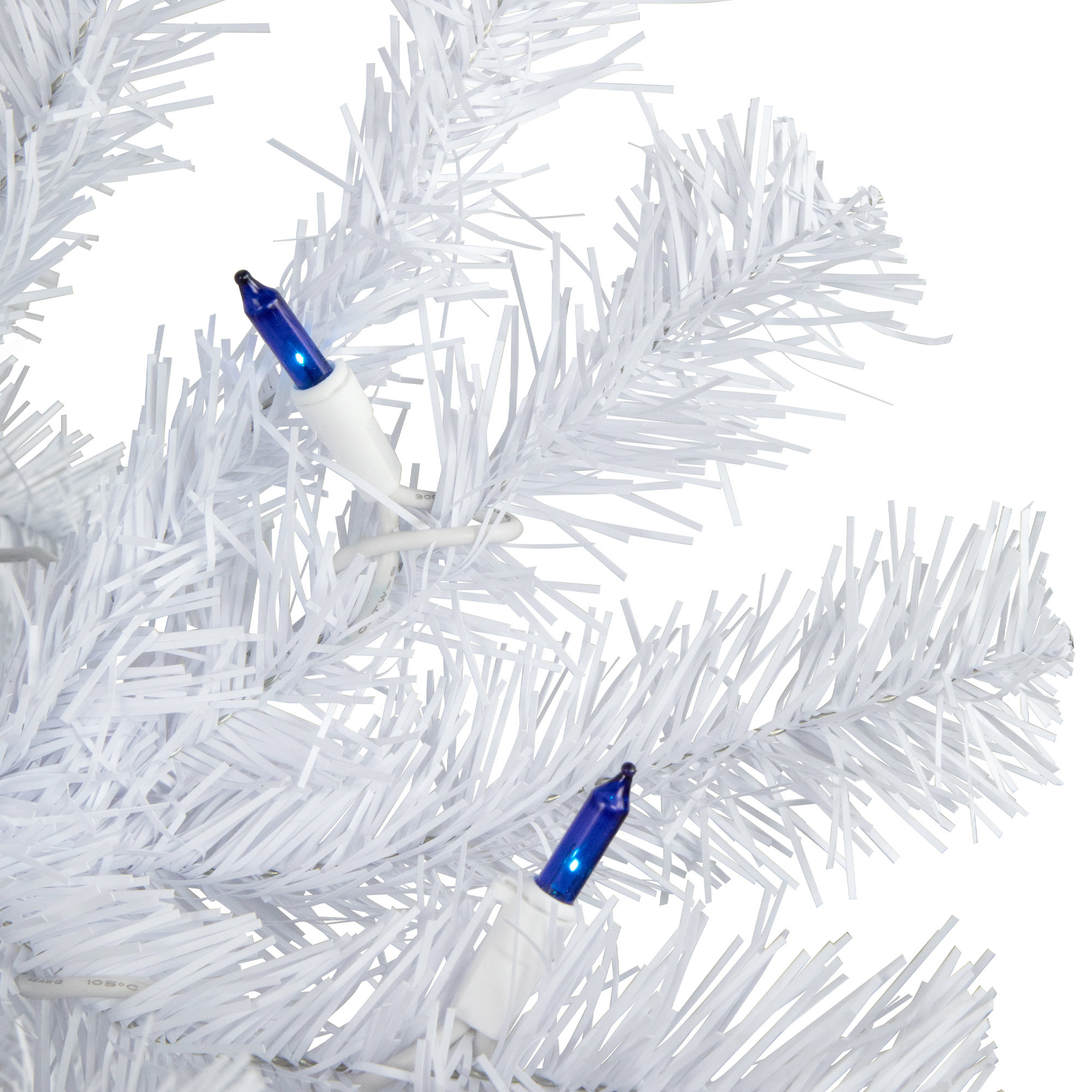 6.5' Pre-Lit Slim Geneva White Spruce Artificial Christmas Tree, Blue Light