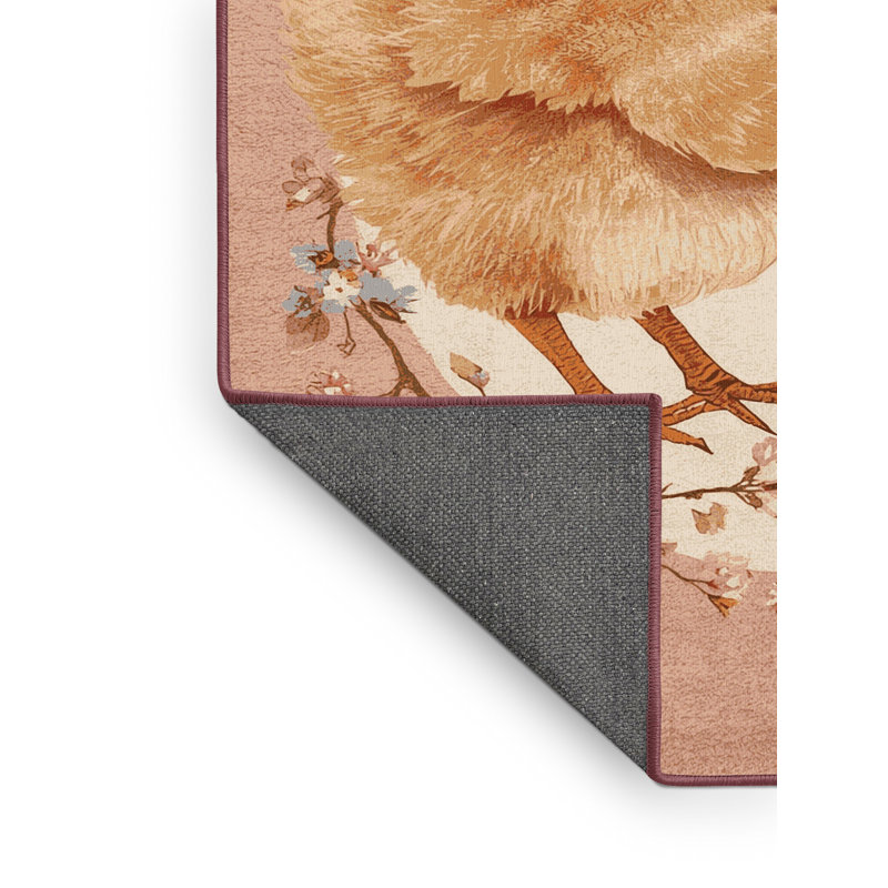 Soft Plush Farkas Easter Modern & Contemporary Abstract Area Rug in Brown – Rose Binding, 4x6