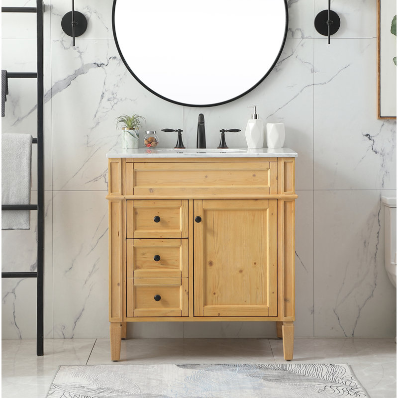 Ensemble de meuble-lavabo simple 32 "Rivers, Brun clair