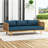 3 Seater Acacia Wood Daybed With Slat Paneling And Water-Resistant Cushions For Outdoor Use-1470040955