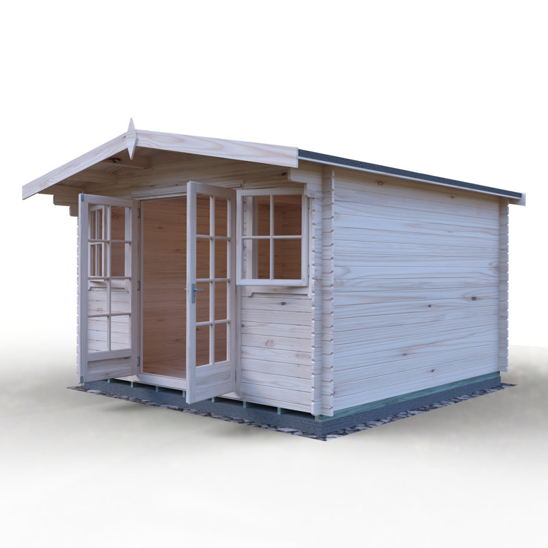Clipstone 12 ft x 12 ft 28mm Log Cabin Installed Including Base