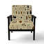 Chaise à accoudoirs décontractée rembourrée Minimalist Forest Animal-1477429056-1477429064