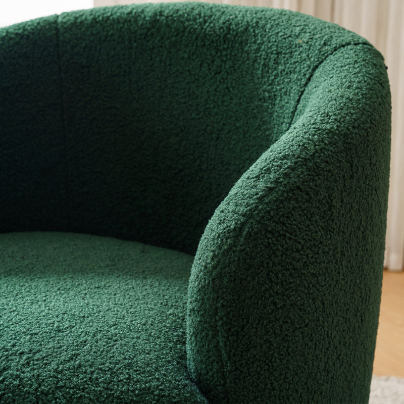 Aubrin Upholstered Swivel Armchair, Green