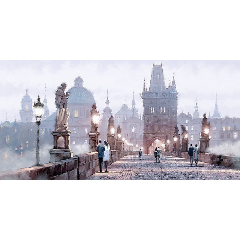 Charles Bridge - No Frame Painting, 50 cm H x 100 cm W x 3.8 cm H