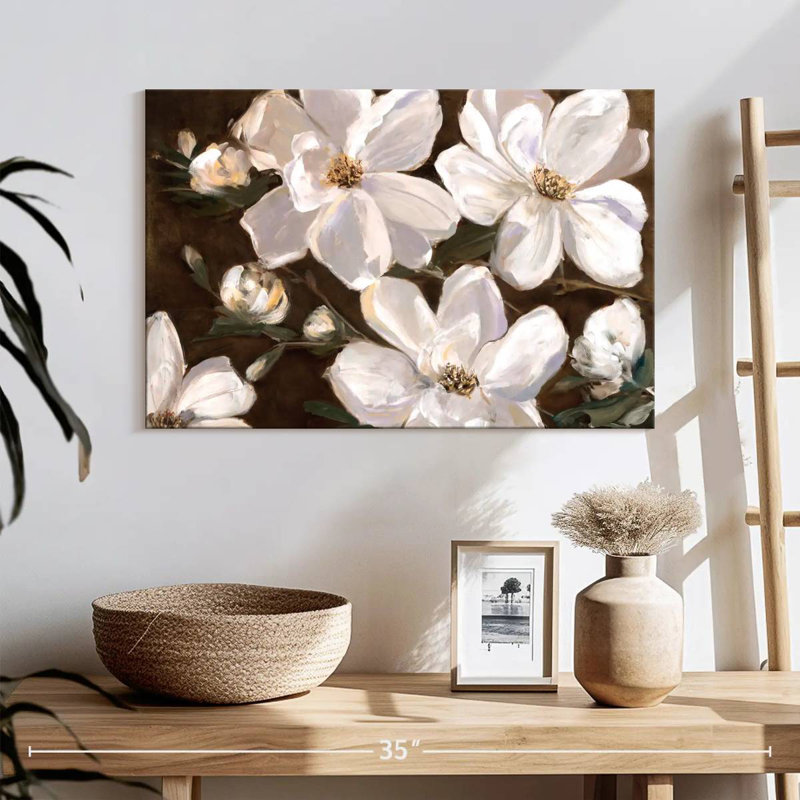 Harnek White Chocolate Blooms II, 16" H x 24" W