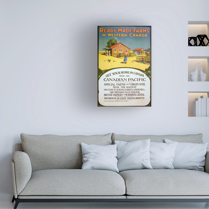 «Canadian School Ready Made Farms In Western Canada, C.1900, art sur toile, H 32 po x l 22 po