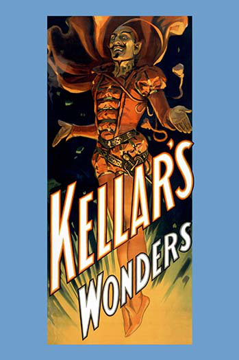 « kellar wonders » par strobridge co, affiche rétro, H 66 po x l 44 po