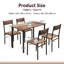 Dining Table Set with 4 Seats, Metal and Wood  Frame Kitchen Desk for Home Bar-1464839316