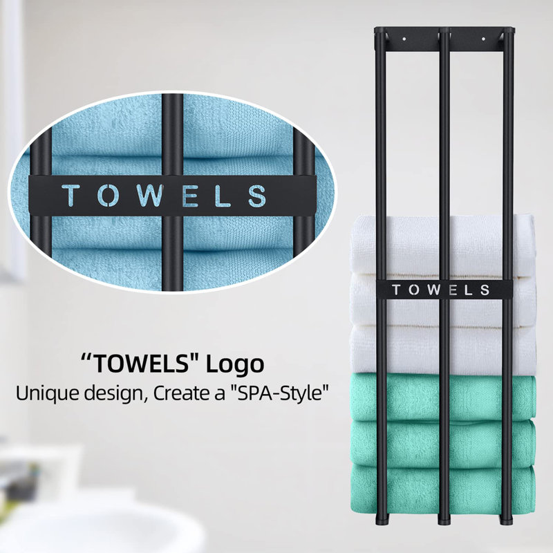 Maighread 1 Wall Towel Rack, Black