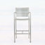 Tabourets de bar d'extérieur de 29,50 po avec cadre en aluminium antirouille, argent, parfait pour les terrasses et les barbecues
