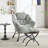 Modern Soft And Comfortable Accent Chair With Ottoman, Armrests And Side Pocket For Small Spaces-534403486
