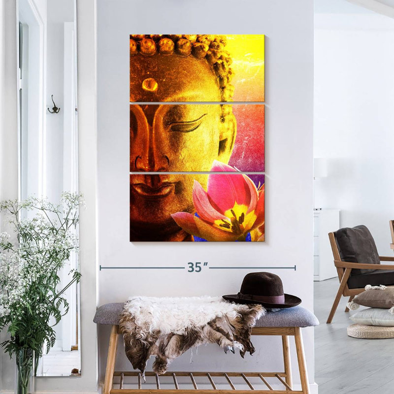 Superbe impression sur toile de Bouddha, H 24 po x l 38 po x P 1,25 po