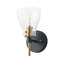 Lampe murale 1 lumière en fer noir mat à intensité variable